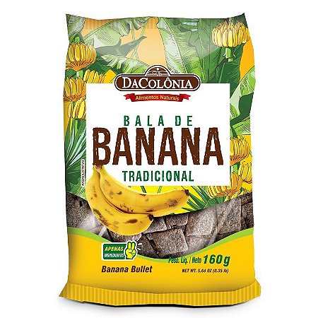 Bala de Banana DaColônia - Pacote 160g