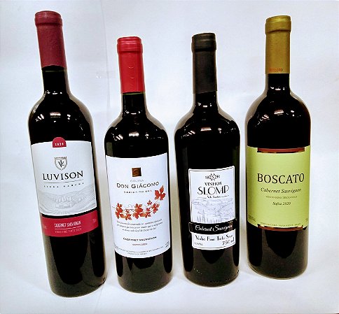 Vinhos Cabernet Sauvignon da Serra Gaúcha – Kit com 4 garrafas