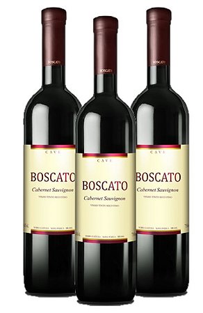 Vinho Cabernet Sauvignon Boscato Cave 750ml - Kit 3 unidades