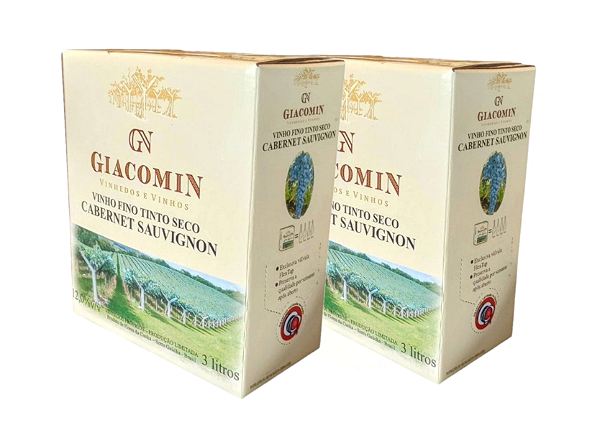 Vinho Cabernet Sauvignon Giacomin - Kit de 2 bags 3L
