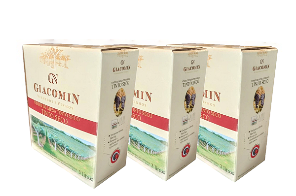 Vinho Tinto Seco Giacomin - Kit de 3 bags 3L