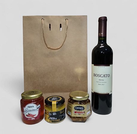 Kit Presente com Vinho - Sugestão 3