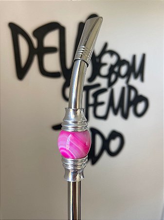 BOMBA INOX 23CM DESMONTÁVEL PEDRA ROSA ACOMPANHA ESCOVINHA PARA LIMPEZA