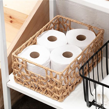 Cesto Organizador de Papiro 34,5x21,5x15,5cm YOI 810700115