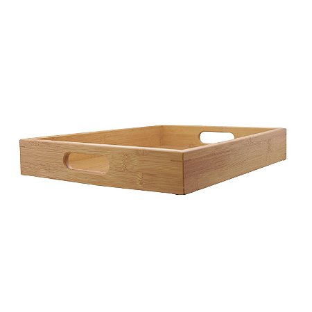 Bandeja com Alça Reta de Bambu 37x28,5x5,5cm YOI 8108010023