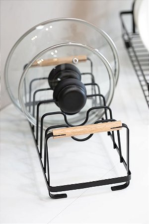 Organizador de Tampas Preto 30x13,5x12,2cm YOI 811300163