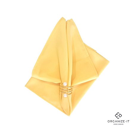 Guardanapo Liso Amarelo Tricoline 42x42 1UN Organizeit 13406