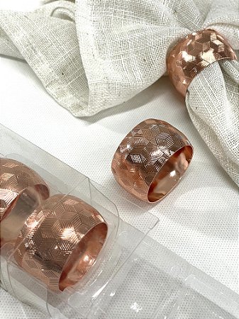 Jogo de Anéis Porta Guardanapo Rosê INCA (4 unidades) 13608