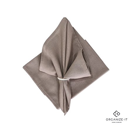 Guardanapo Liso Marrom Linho 42x42cm 1Un Organize-it 13492