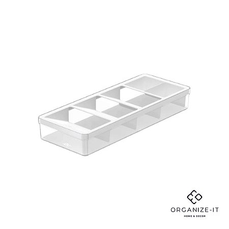 Org. de Talheres Clear Branco 37,5x15x5,6cm - OU OGC1000