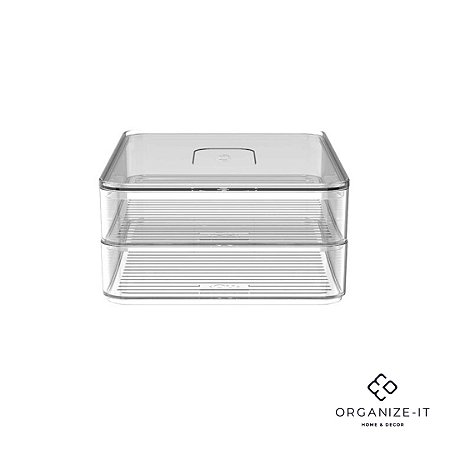 Organizador de Frios Duplo Clear Fresh 20x15x9cm - OU PF150