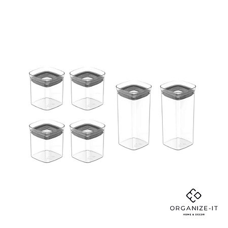 Conj. 6 Potes Herméticos Block (0,150L)/(0,340L) OU COB1200