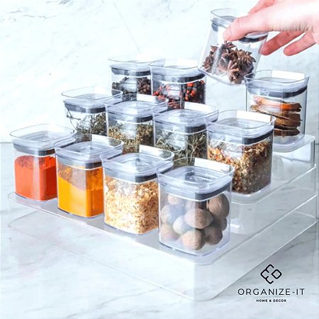 Org. de Temperos Clear 13 Peças (0,150L) Branco - OU COB1300