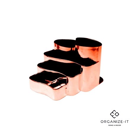Porta Canetas Metalizado Rosê Gold 3005.RG