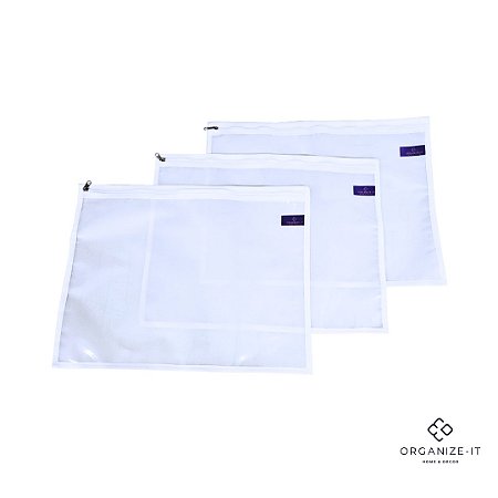 Kit 3 Pçs Envelope Organizador de Jogo Americano c/Zíper Retangular 38x50 - 1510K