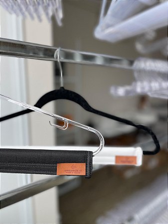 Kit 6 Pçs Tira Vinco para Cabides Branco/Preto 9x35  - 2236K