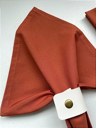 Kit 4 Guardanapos Tecido Algodão Terracota