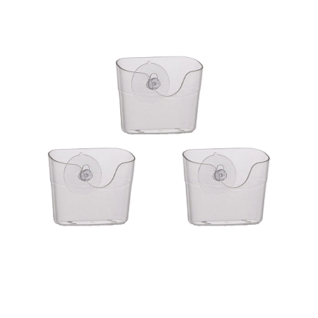 Kit 3 - Org. Diamond Cristal Escorredor com Ventosa - Paramount 1250K