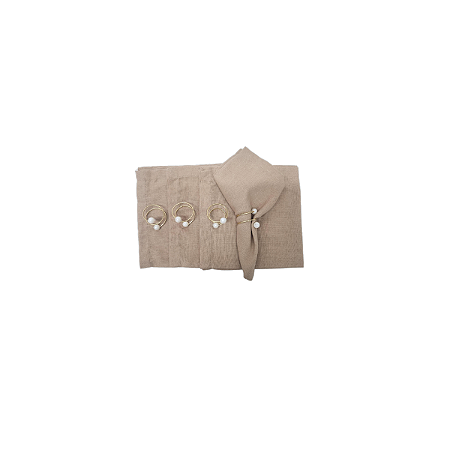 Kit 4 guardanapos linho bege escuro 42x42cm Organize-it
