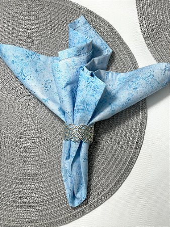 Kit 4 Guardanapos Azul CéuTricoline 42x42 Organizeit 13412