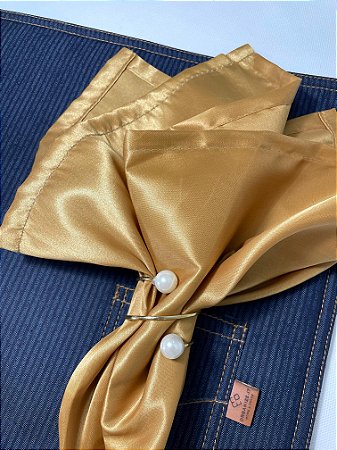 Kit 6 Guardanapos Dourado De Cetim 42x42cm Organize-it