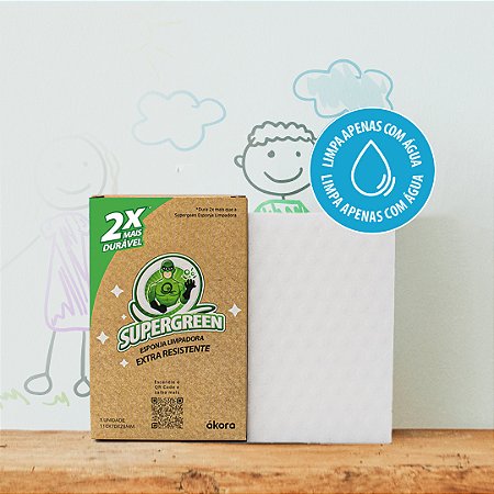 Kit 2 Unidades Supergreen Esponja Mágica Extra Resistente - 1180-4