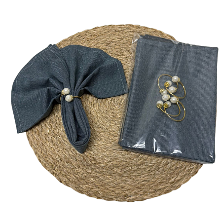 Kit 4 Guardanapos Jeans macio acompanha brinde