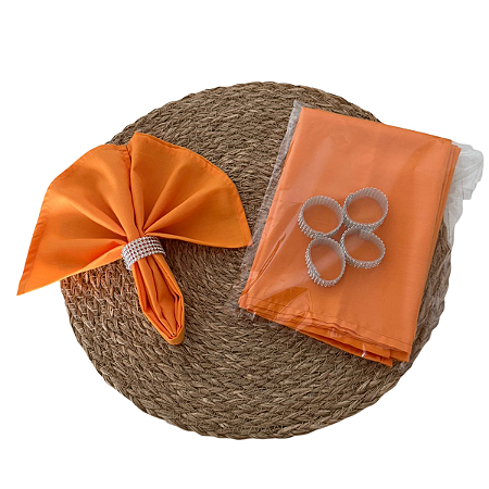 Kit 4 Guardanapos Tricoline laranja