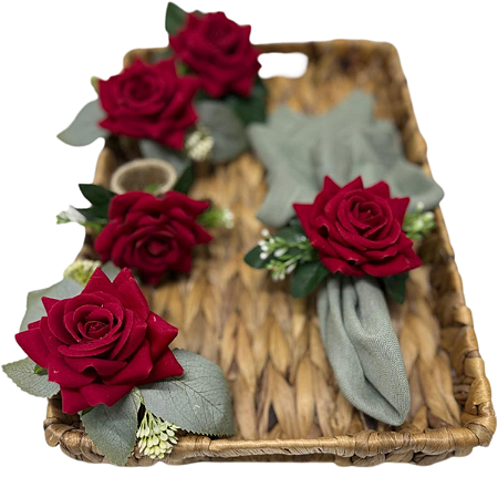 Porta guardanapo Rosa Vermelha