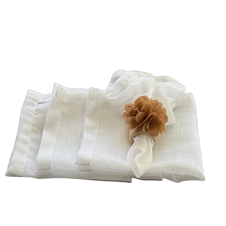 kit de guardanapo branco linho misto