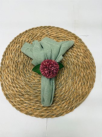 Kit 4 Porta Guardanapo de madeira Flor Cravo Marsala