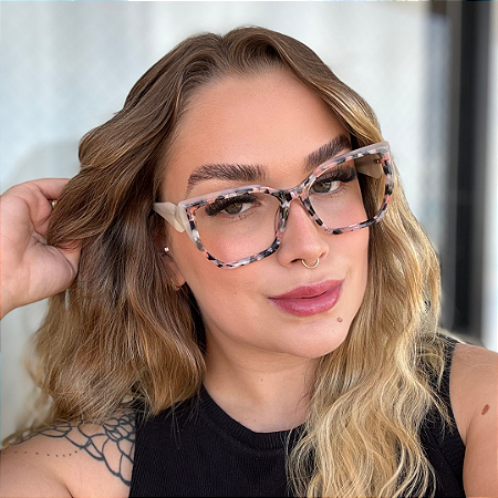 Armação para óculos de grau estampado Olivia