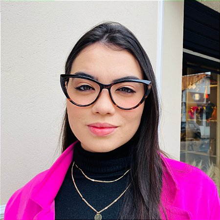 Armação para óculos de grau gatinho marrom Renata