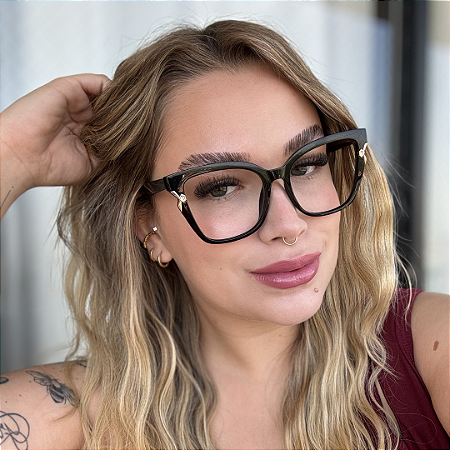 Armação para óculos de grau Preto Luiza