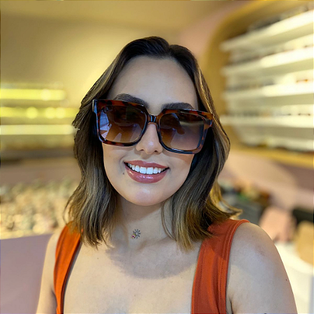 Óculos de sol feminino marrom quadrado