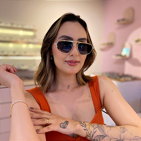 Óculos de sol feminino estilizado preto