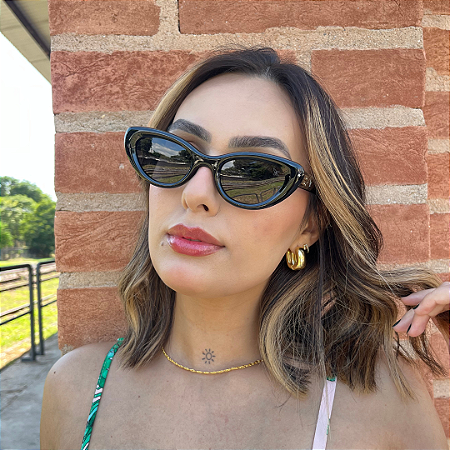 Óculos de sol feminino gatinho preto