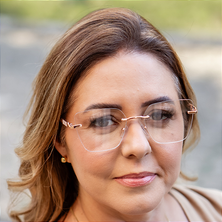 Armação para grau lente parafusada dourada