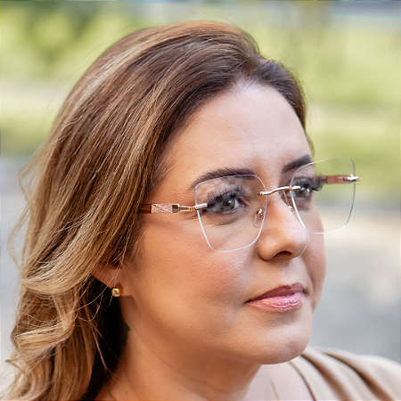 Armação para grau lente parafusada rose gold