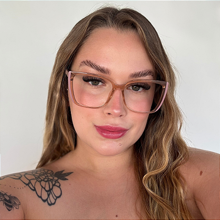 Armação para óculos de grau nude translucido Selma