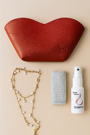 Kit salva óculos + case + limpa lentes