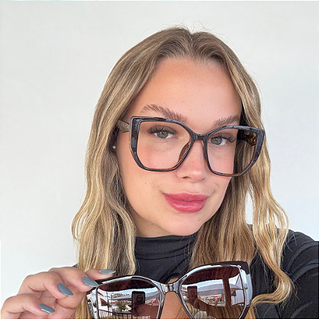 Óculos Clipon Jade marrom 2 em 1 – Ideal para Rosto Redondo e Multifocal
