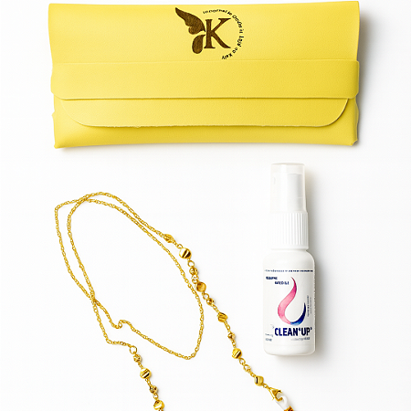 Kit salva óculos + case + limpa lentes