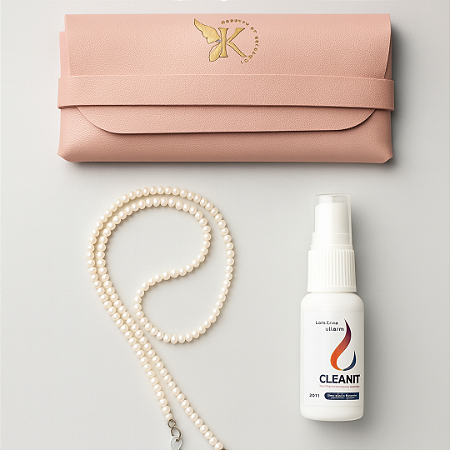 Kit salva óculos + case + limpa lentes