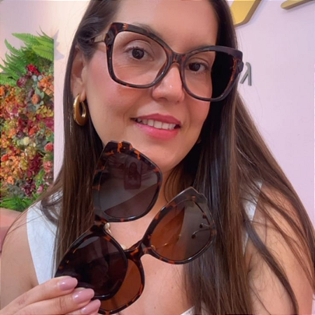Armação para óculos de grau 3 em 1 tartarugado Duna - ideal para multifocal