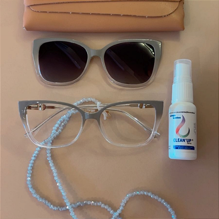 Kit Verão 🌴 - Clipon Isaura verde clarinho + Cordão + Limpa lentes – por R$199,00