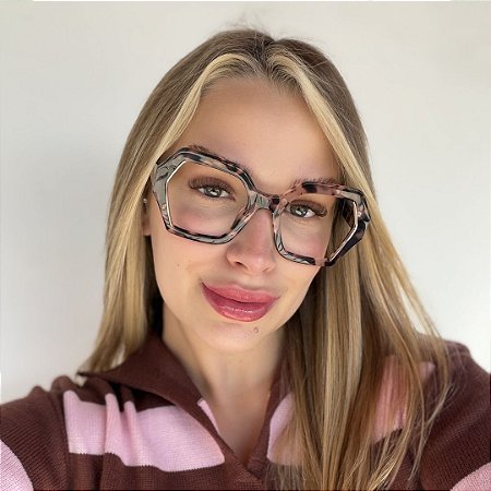 Armação para grau geométrico estampado rose Cris