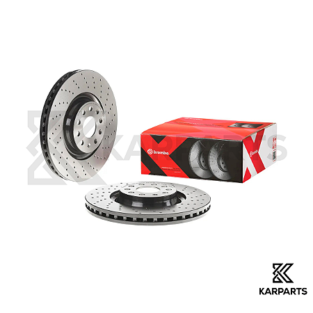 Par Disco de Freio Dianteiro Brembo XTRA Perfurado Jetta GLI Tiguan R-Line 09.C306.1X
