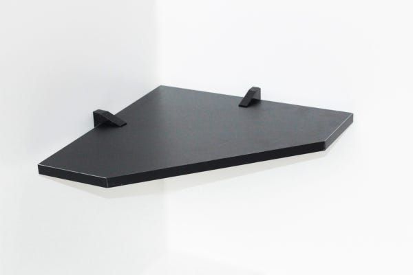 Prateleira de canto 35x35 MDP Black com Suportes D-Core