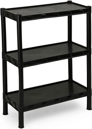 Estante Napole Preta 3 Prateleiras Cod 918